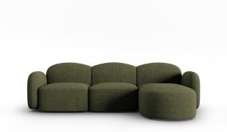 Micadoni Ecksofa Blair 4-Sitzer Rechts Chenille Grün Melange