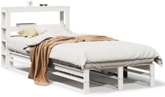 vidaXL Massivholzbett ohne Matratze Weiß 75x190 cm Kiefernholz 3306511