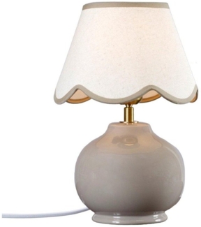 PR Home 500-034-022 Tischleuchte Nell Nougat mit Stoffschirm 34cm