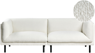 Sofa VORGOD Bouclé Cremeweiß 3-Sitzer
