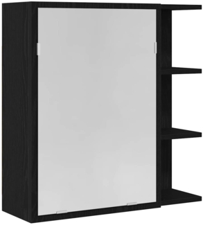vidaXL Badezimmerspiegelschrank mit Regal mit Tür Schwarz Eichen-Optik 862523