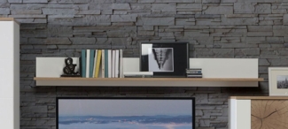 Regal 190cm Wandregal weiß planked eiche Wandboard Modern