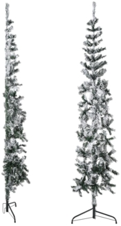 vidaXL Künstlicher Halb-Weihnachtsbaum mit Schnee Schlank 180 cm 344606