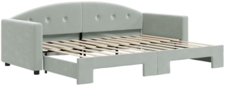 vidaXL Tagesbett Ausziehbar Hellgrau 80x200 cm Samt 3197294