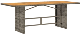 vidaXL Gartentisch mit Akazienholz-Platte Grau 190x80x75cm Poly Rattan 365601