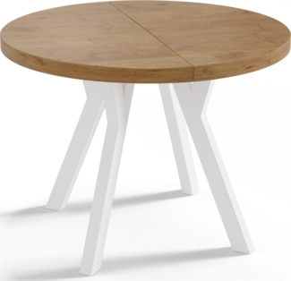 WFL GROUP Esstisch Twixy (erhältlich in 3 Größen – 90/100/100 cm, ausziehbar auf 170/150/200 cm), platzsparender Tisch für kleine Küche, Esszimmer oder Wohnzimmer