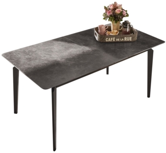 Ausziehtisch Jolina / Javier , Schwarz , 160 x 76 x 90 cm