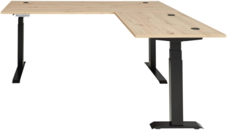 Elektro-Schreibtisch Melanie / Memphis, Holzwerkstoff, Metall, Holzfarben, 185 x 64 x 177 cm