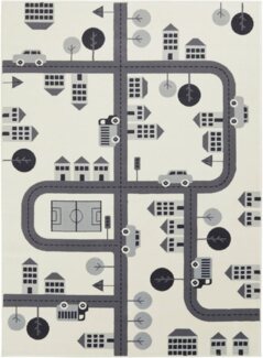 HANSE Home Kinderteppich Town, rechteckig, Höhe: 0,9 mm, Kurzflor, Kinderteppich, Spielteppich, Straßen Design, Kinderzimmer