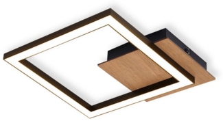ZMH LED Deckenleuchte Wohnzimmer Modern 12/24W Küchenlampe Warmweiß Schwarz Retro Flur, Einfache Installation, LED fest integriert, 3000K, Warmes Lichtdesign