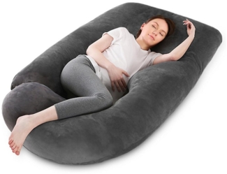 SURFOU Stillkissen Schwangerschaftskissen J-Form Ganzkörperkissen Schlafen Körperkissen, Seitenschläferkissen mit Bezug Kissen Stillkissen Groß Lagerungskissen