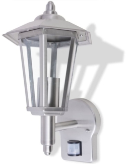 vidaXL Außenwandlampe Laterne Aufrecht Edelstahl mit Bewegungssenor 42223
