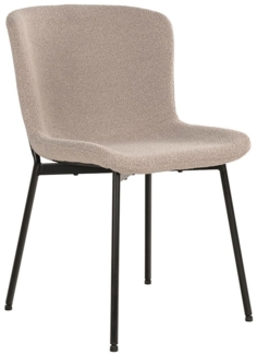 Esszimmerstuhl Nilla / Maceda, Metall, Polyester, Beige, Schwarz, 48 x 83 x 59 cm