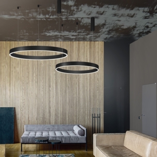 Nova Luce 9530212 MOTIF LED Pendelleuchte 60cm CCT 2700-6000K Schwarz dimmbar