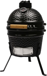 Mini Kamado Grill Keramikgrill Holzkohle Ø 26,5 cm Schwarz Smooker BBQ