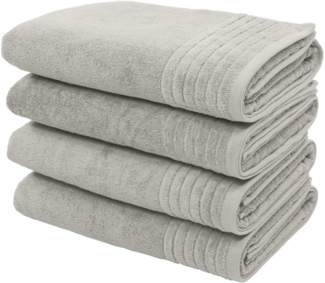 my home Duschtücher Sanremo Premium, Premium Handtücher, 600 gr/m², 70x140cm, Frottier (Set, 4-St), mit Bordüre, flauschig und weich, dicke Qualität, 5 Jahre Garantie