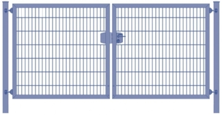 Einfahrtstor Premium Plus 6/5/6 (2-flügelig) symmetrisch Anthrazit RAL 7016 Doppelstabmatte Breite 200 cm x Höhe 120 cm