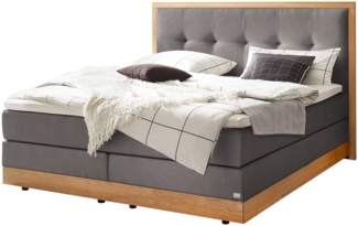 Alba Boxspringbett grau Eiche Massivholz 206cm x 188cm x 125cm