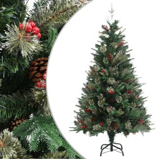 vidaXL Weihnachtsbaum mit Zapfen Grün 150 cm PVC & PE 340526