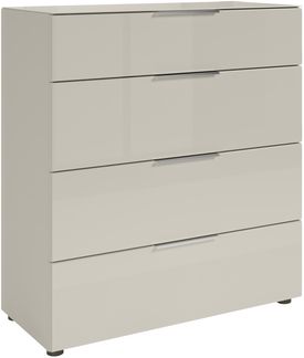 Schubkastenkommode >Santorin< Glasfronten in Kaschmir - 90x99x40cm (BxHxT)