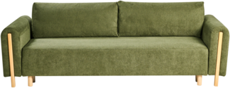 Schlafsofa 3-Sitzer KVAM Stoff Grün mit Stauraum