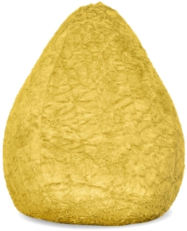 Lumaland 'Luxury Fluffy' Sitzsack, Webplüsch, Gelb, 60 x 45 cm, 120 l