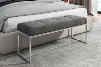 AX LIVING Sitzbank gepolstert Acciarolli 1 120 cm – Grafit, Chrom-Metallgestell
