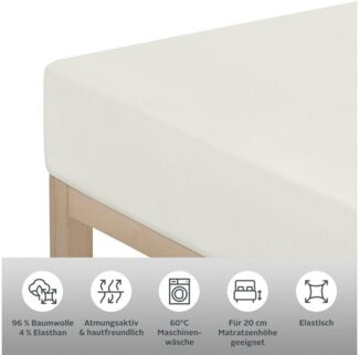 OTTO home Spannbettlaken Cremona, in den Qualitäten (Jersey: 145g/m², PREMIUM Biber: 155g/m), Jersey-Elasthan, Gummizug: rundum, (2 Stück), aus Baumwolle, Größe ab 90x200 cm