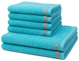 Ross Smart 6 tlg. Frottier-Set - 4 X Handtuch (50 X 100cm), 2 X Duschtuch (70 X 140cm) - 520 g/m2 - Lagune