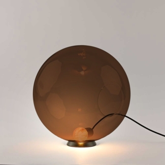 s.luce Orb Glaskugel Tischlampe Braun Ø 40cm