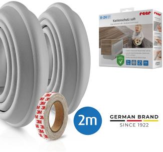 Reer Kantenschutz Soft, 2x1 Meter, bissfest, schadstoffgeprüft, grau