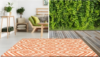 Vente-unique - Teppich Indoor & Outdoor - 150 x 200 cm - Orange - CAREA