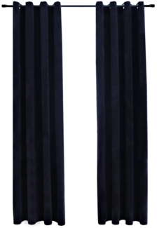 vidaXL Verdunkelungsvorhänge mit Ösen 2 Stk. Samt Schwarz 140x225 cm 134489
