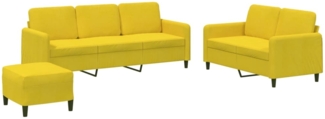 vidaXL 3-tlg. Sofagarnitur Gelb Samt 3202030