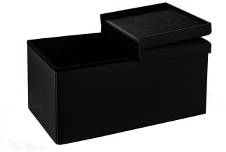 Zedelmaier Sitzbank 76cm mit Stauraum, Sitztruhe,faltbar Aufbewahrungsbox,Fußbank (ZD76-QS), Aus MDF-Platte und Lenien. Faltbar, Truhenbank