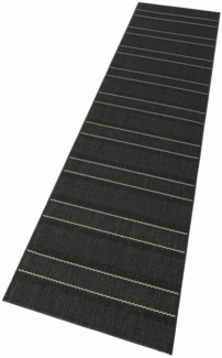 In & Outdoor Flachgewebe Teppich Fürth schwarz - 80x200x0,8cm