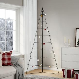 vidaXL Metall-Weihnachtsbaum zum Dekorieren Schwarz 210 cm 4018960