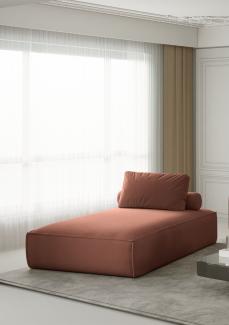 Chaiselongue Sezlong Liege CELES in Stoff Opera Velvet Kupferbraun