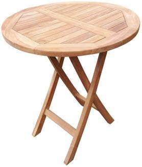 YOURSOL Gartentisch Woodie Rund, Ø 70, 90 oder 120 cm, Teak Holz Natur, wetterfest & klappbar