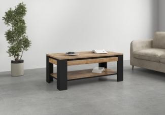 INOSIGN Couchtisch Tudor, Breite 120 cm, Sofatisch für Wohnzimmer, Tisch mit offenem Fachboden