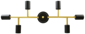 Nettlife Deckenleuchte Schwarz Hängelampe Kronleuchter Vintage 6 Flammig E27 Industrial, LED wechselbar, Wohnzimmer Schlafzimmer Esszimmer Flur Restaurant Hotel Café