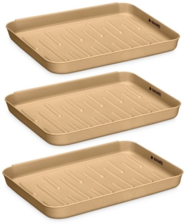 Navaris Schuhabtropfschale 3x Schuhabtropfschale, klein, Schuhmatte, 35 x 27 x 2,5 cm, Bronze (1-tlg)