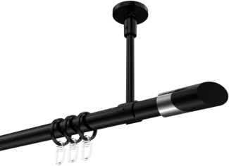 Gardinenstangen-Set Sonette Verano 480 cm (geteilt in 3 x 160 cm), 1-läufig, 20 mm Ø Schwarz