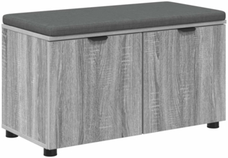 vidaXL Flurbank mit Kissen mit Speicher Graues Sonoma 80 x 46 x 46 cm 891485