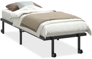 vidaXL Bettgestell ohne Matratze Klappbar Schwarz 75x190 cm Stahl 4103957
