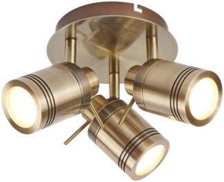 Deckenleuchte, Antik Messing, Strahler, 28 cm, SAMSON