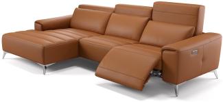 Sofanella Eckcouch BELLA Leder Wohnlandschaft Sofa in Cognac XL: 314 x 163 Breite x 100 Tiefe