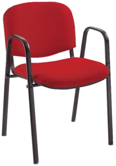 Besucherstuhl mit Armlehnen Stapelstuhl gepolstert Warteraumstühle Büromöbel stapelbar rot/red 220213
