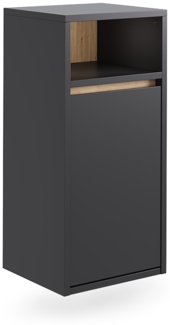 Vicco Badschrank Grau/Artisan 38x80 cm mit Wäschkorb, Viola