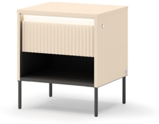 Compleo Nachttisch mit Schublade FLORE, Elegant und Modern, Breite: 46 cm, geriffelter Front